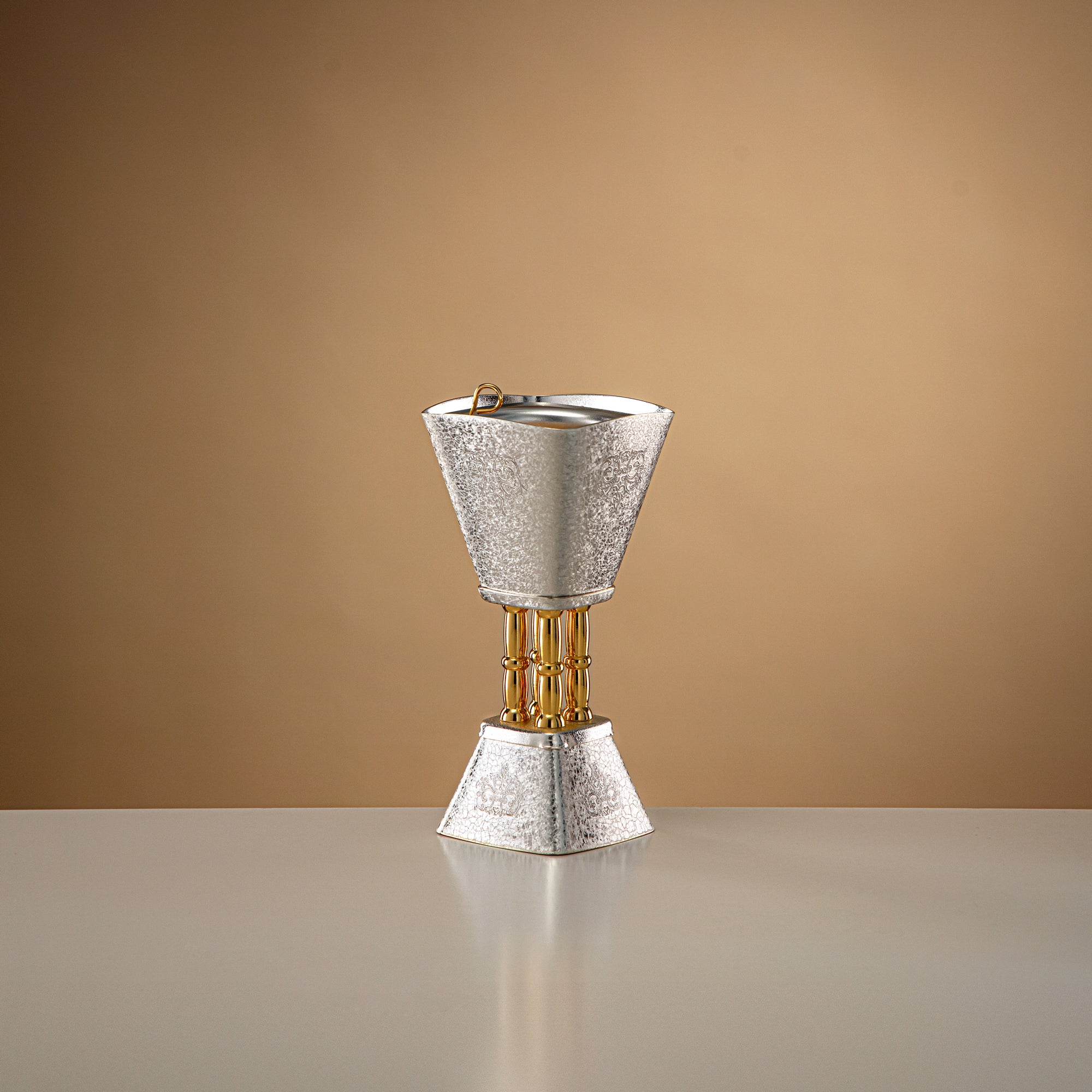 مبخرة المرجان فضية وذهبية بتصميم متشقق 18 سم