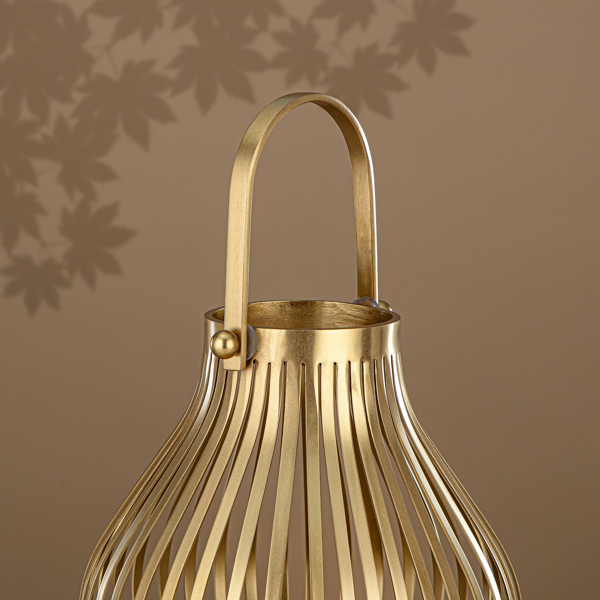 Almarjan Floor Lantern, 26CM, Indoor, Matt Gold (MD-3035 B) - Ramadan Decoration