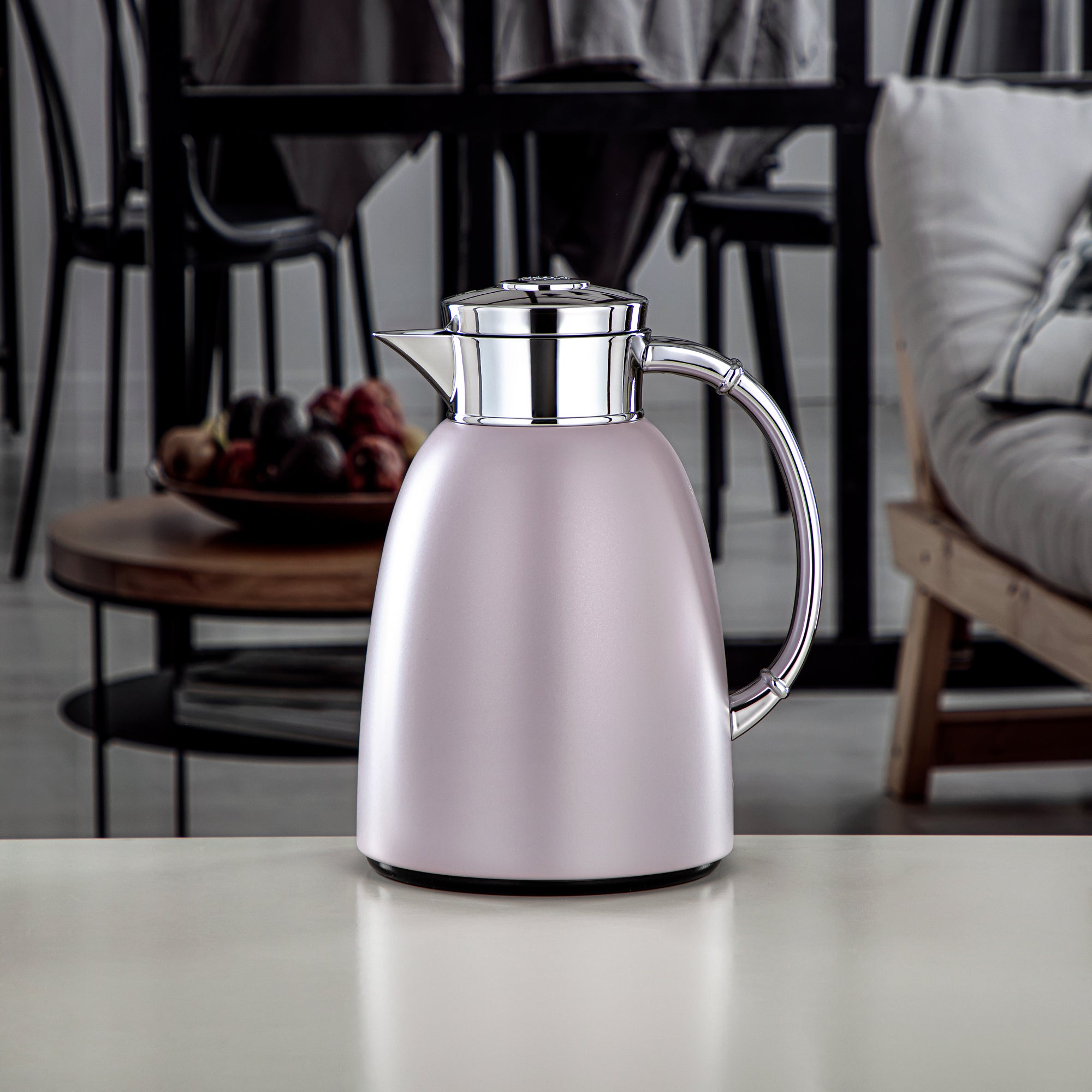 Almarjan Vacuum Flask 1.0L (QVC-1000Q404YZC) - Push Button, Light Purple | Modern Serveware