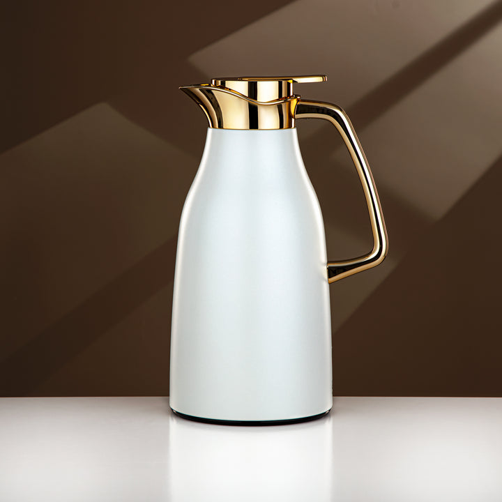 Almarjan 1.3 Liter Vacuum Flask Matt White & Gold - RGC-1300Q330YZC95