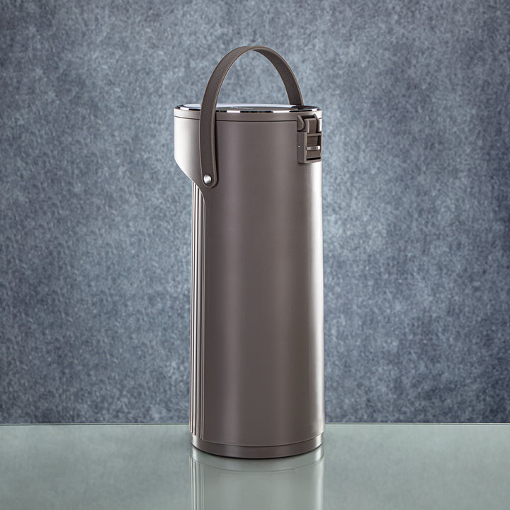 Almarjan 2.2 Liter Pump Vacuum Flask Warm Grey & Silver - SM-2417A-220 WG/C