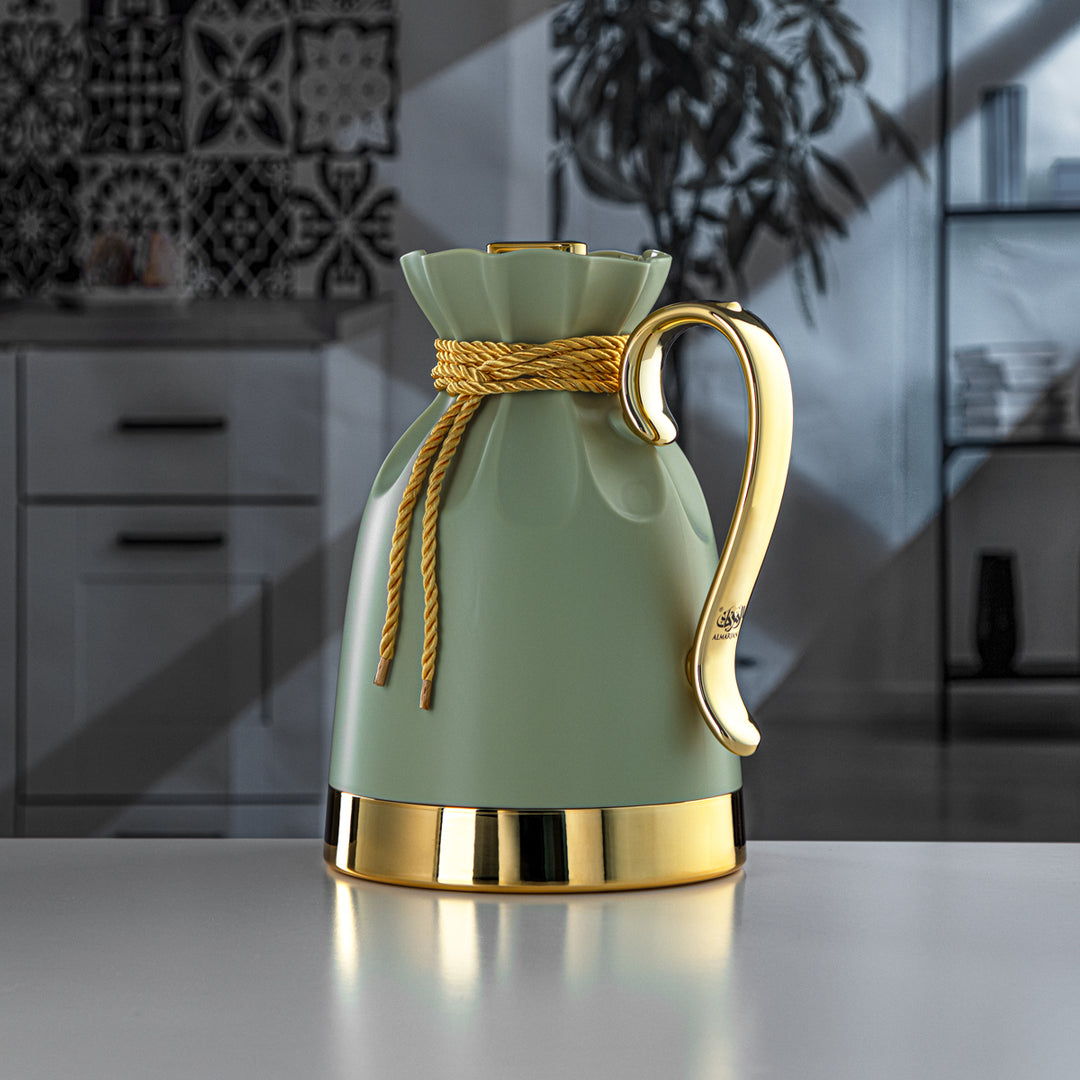 Almarjan 1 Liter Vacuum Flask Willow Green & Gold - SM-2D932-100 WLG/G/G