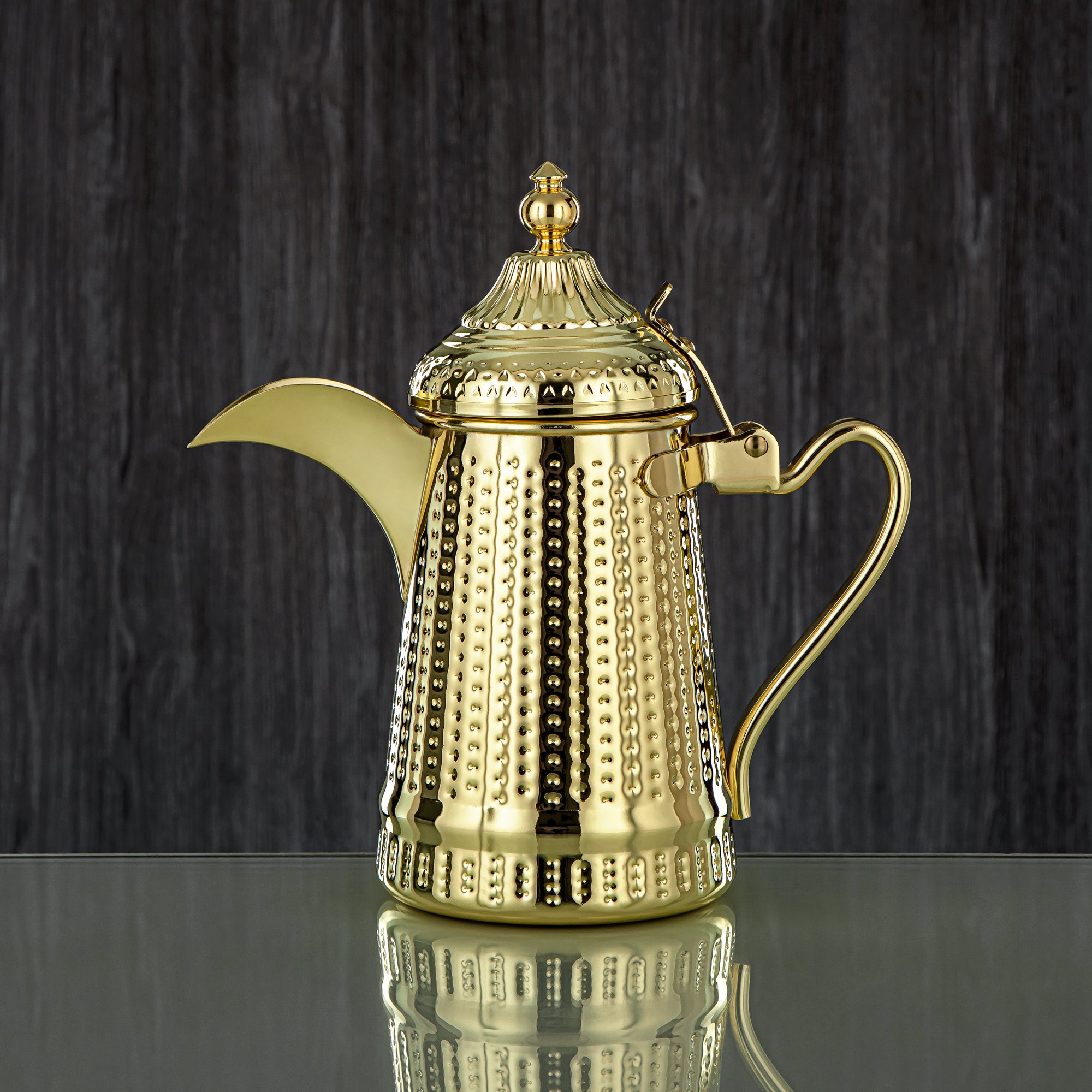 Almarjan 48 Ounce Barari Collection Stainless Steel Coffee Pot Gold - STS0013040