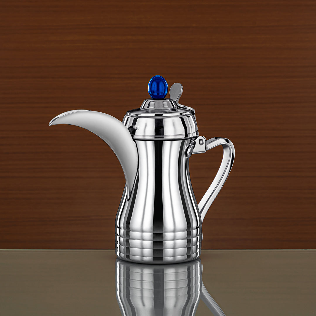 Almarjan 26 Ounce Elegance Collection Stainless Steel Coffee Pot Silver & Blue - STS0013144