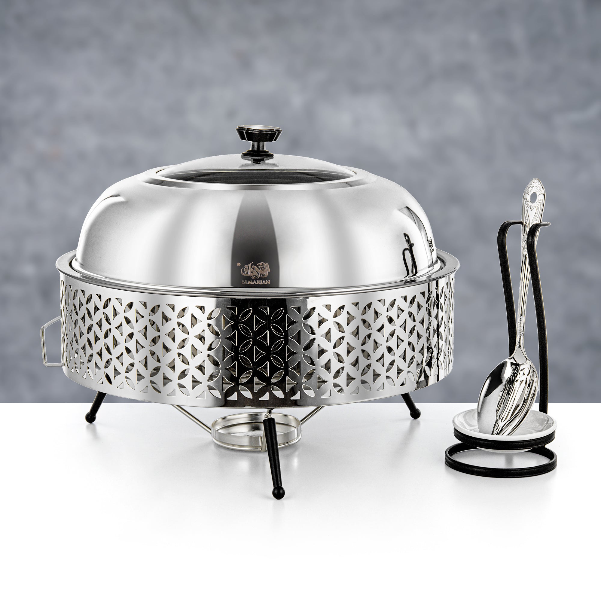 Almarjan Chafing Dish 6.5L Silver & Black