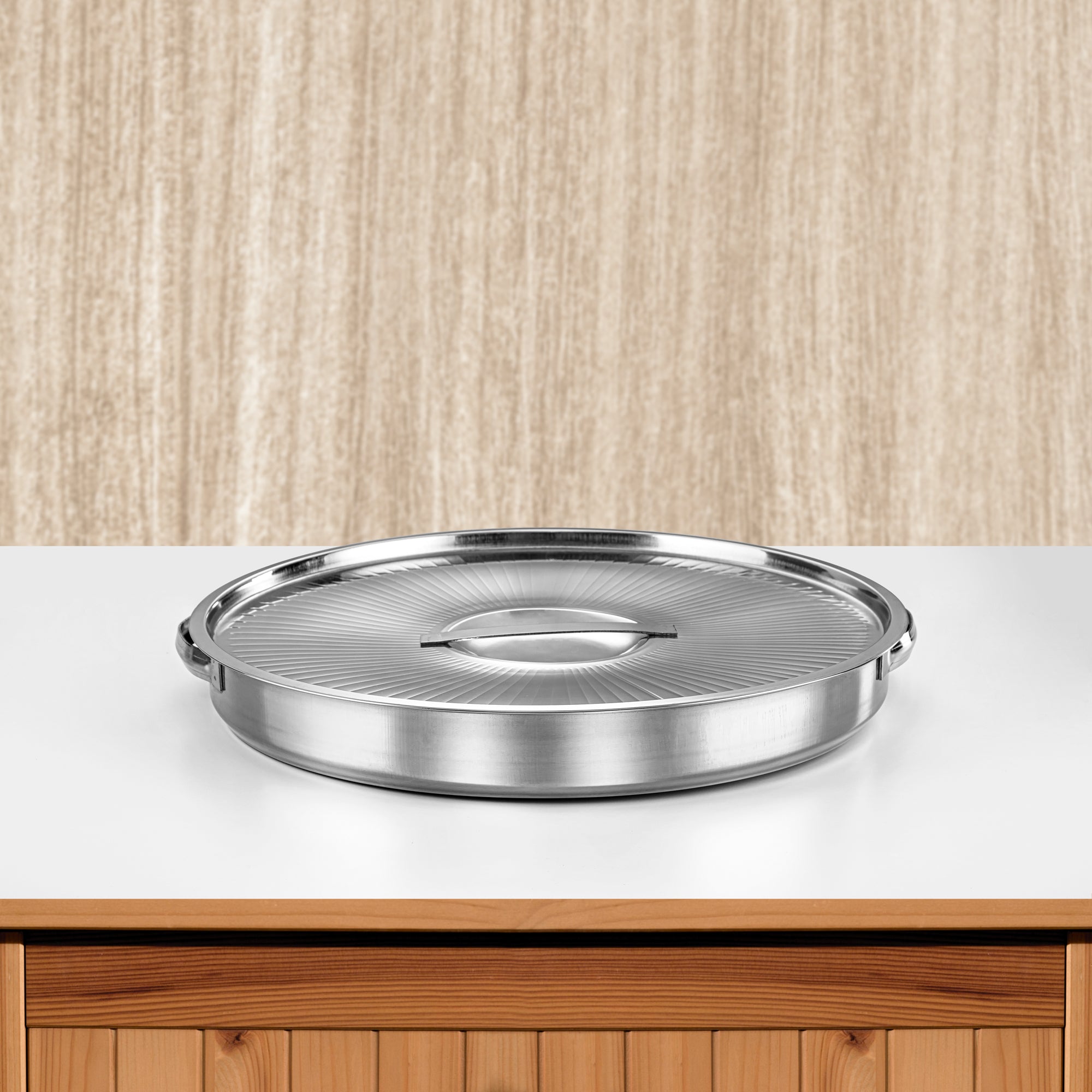 طقم صينية إفطار المرجان، 9 قطع، 35 سم، فضي