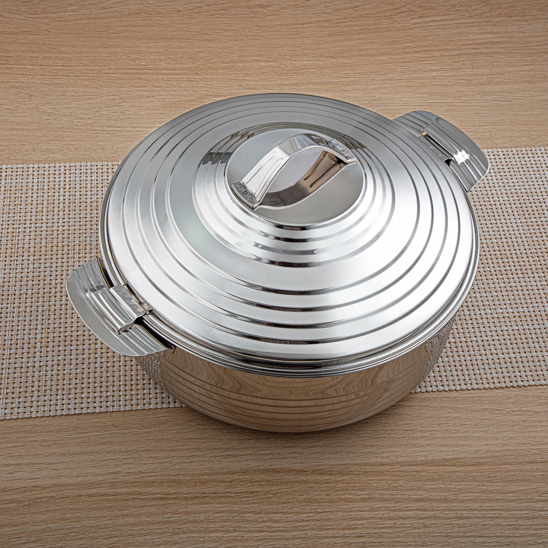 Almarjan 3 Pieces Medium Royal Collection Stainless Steel Hot Pot Silver - H23P4