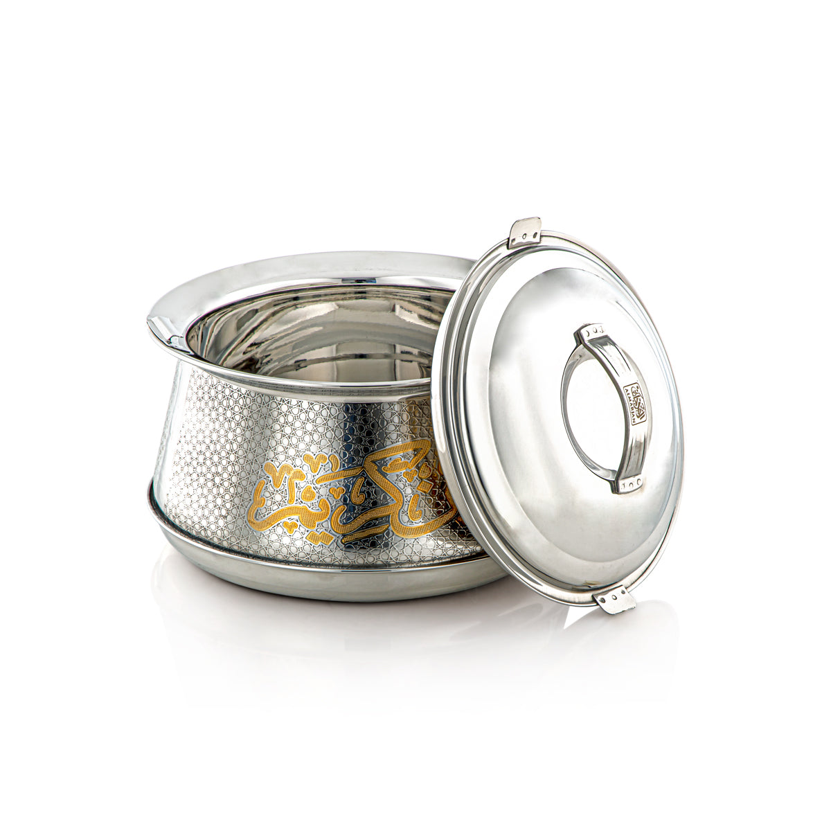 Almarjan 21 CM Harisa Collection Stainless Steel Hot Pot Silver & Gold - H23EPG25