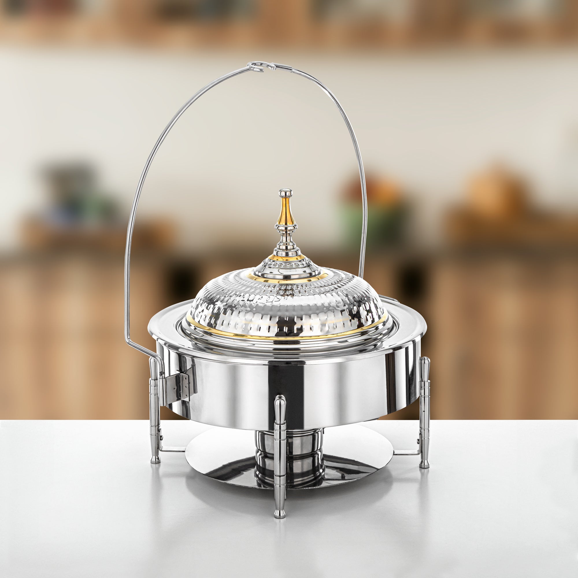 Almarjan Chafing Dish 40 cm Silver & Gold