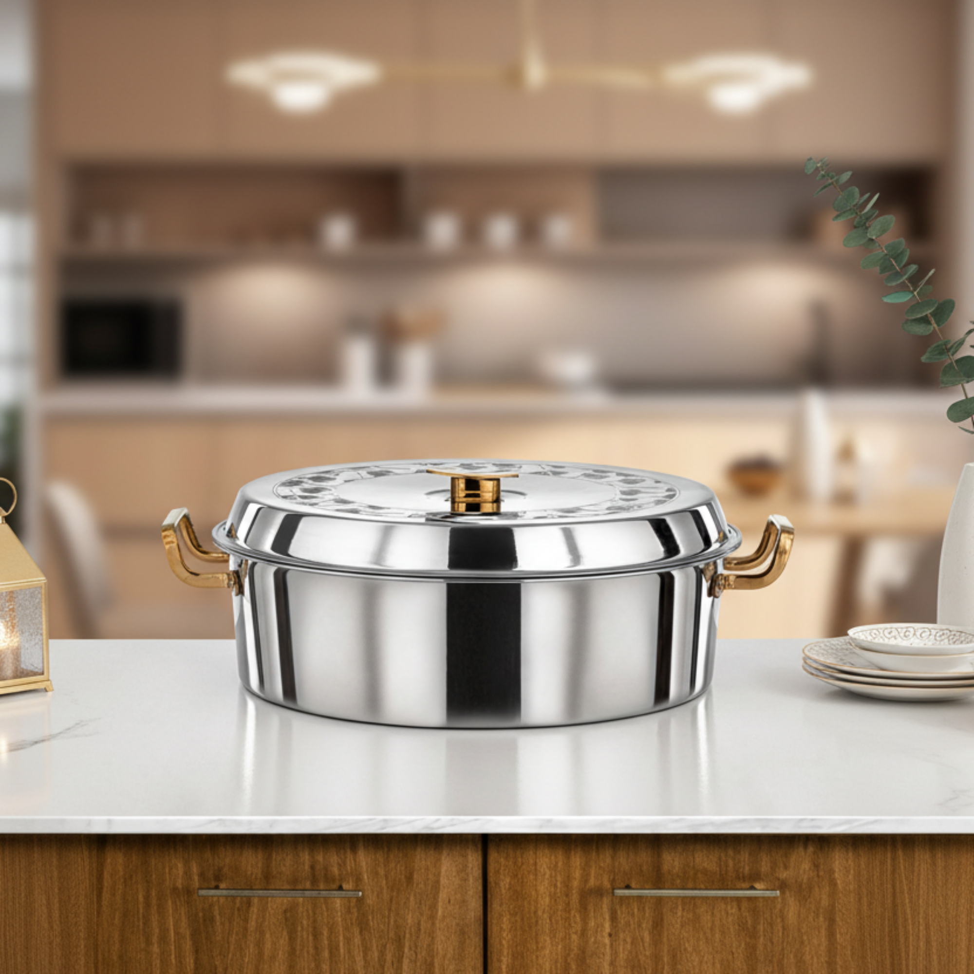 المرجان بدر حرارات 35 سم فضي وذهبي