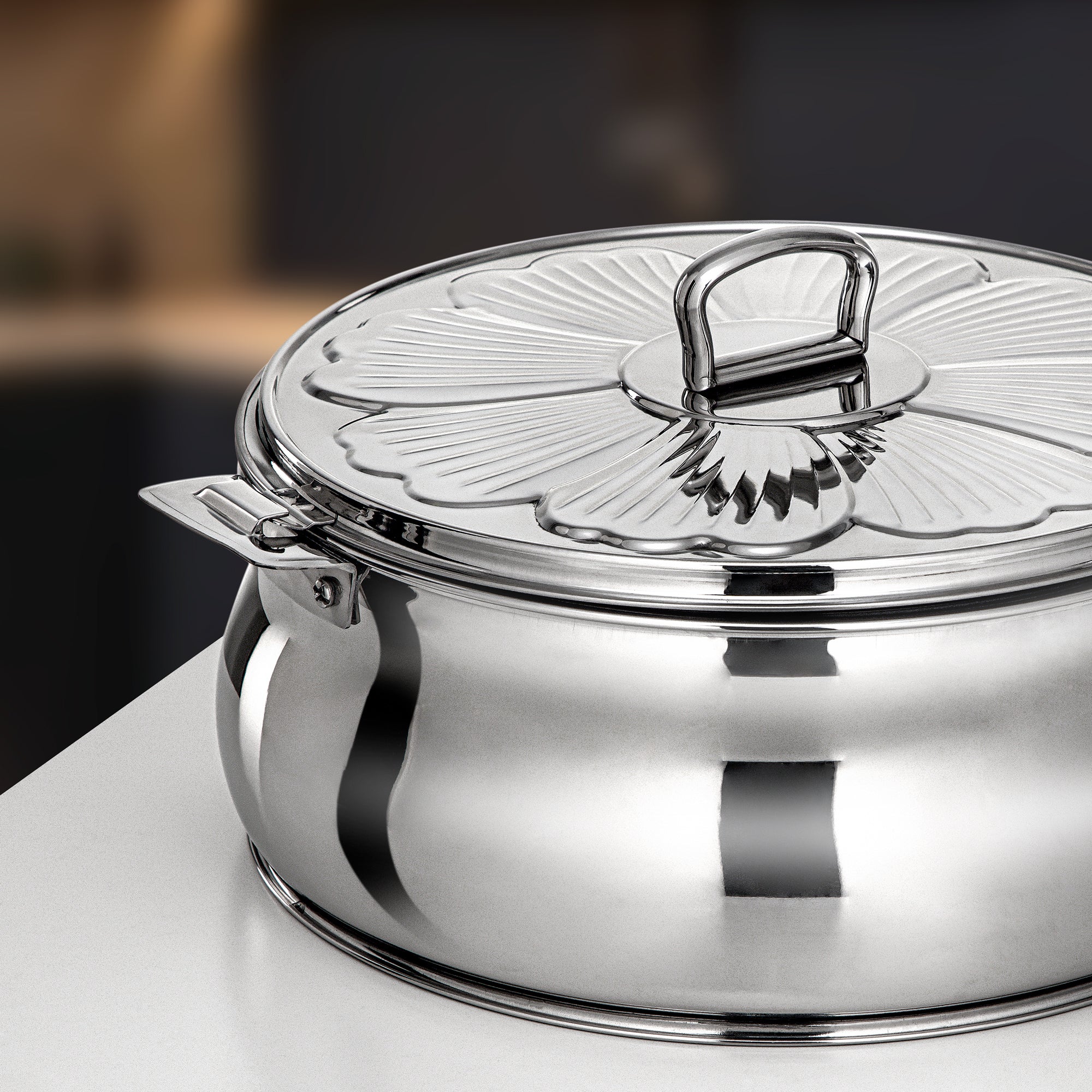 طقم حرارات المرجان زينة، ٣ قطع، تشطيب فضي لامع