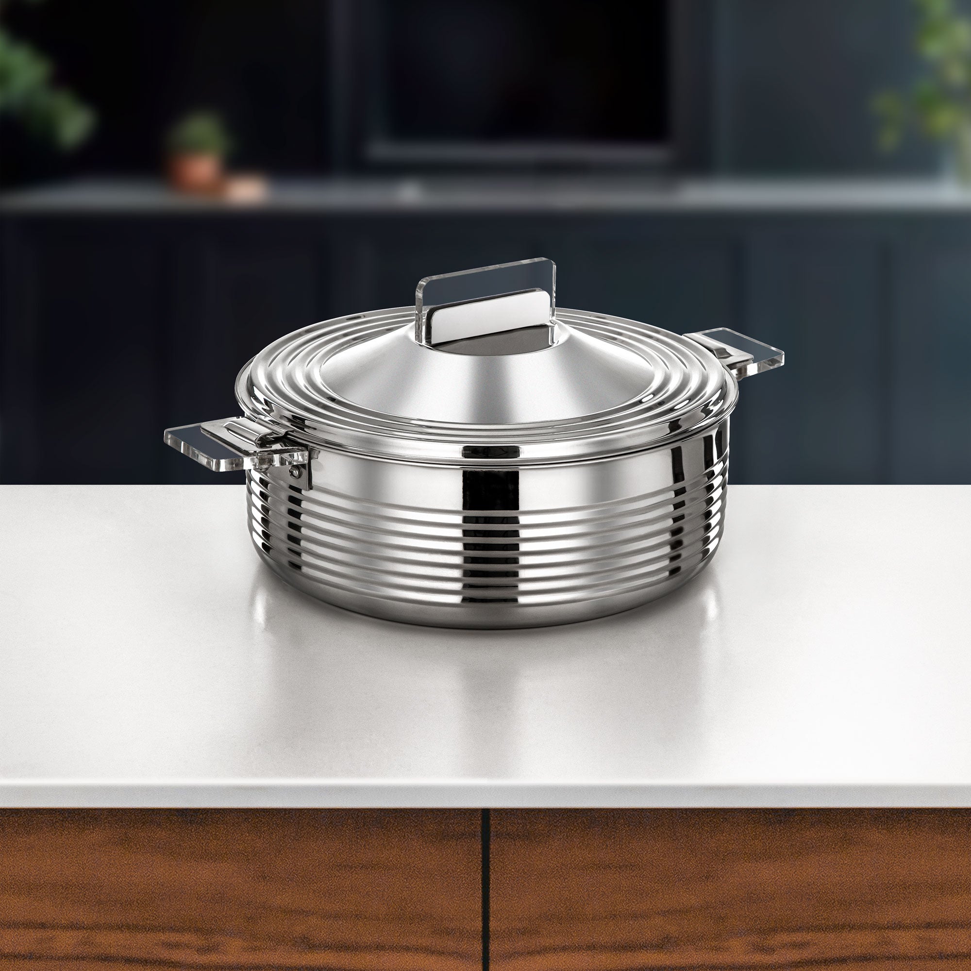 طقم حرارات المرجان مهرة من 3 قطع ستانلس ستيل فضي (H25P3)