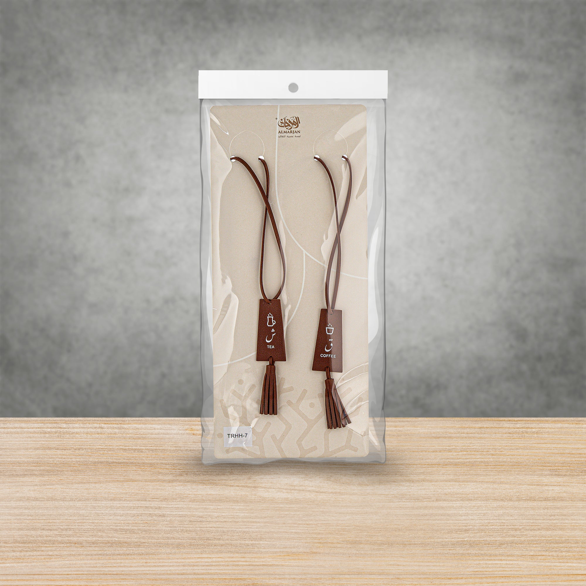 Almarjan Tea & Coffee Tags Set Brown Tassel