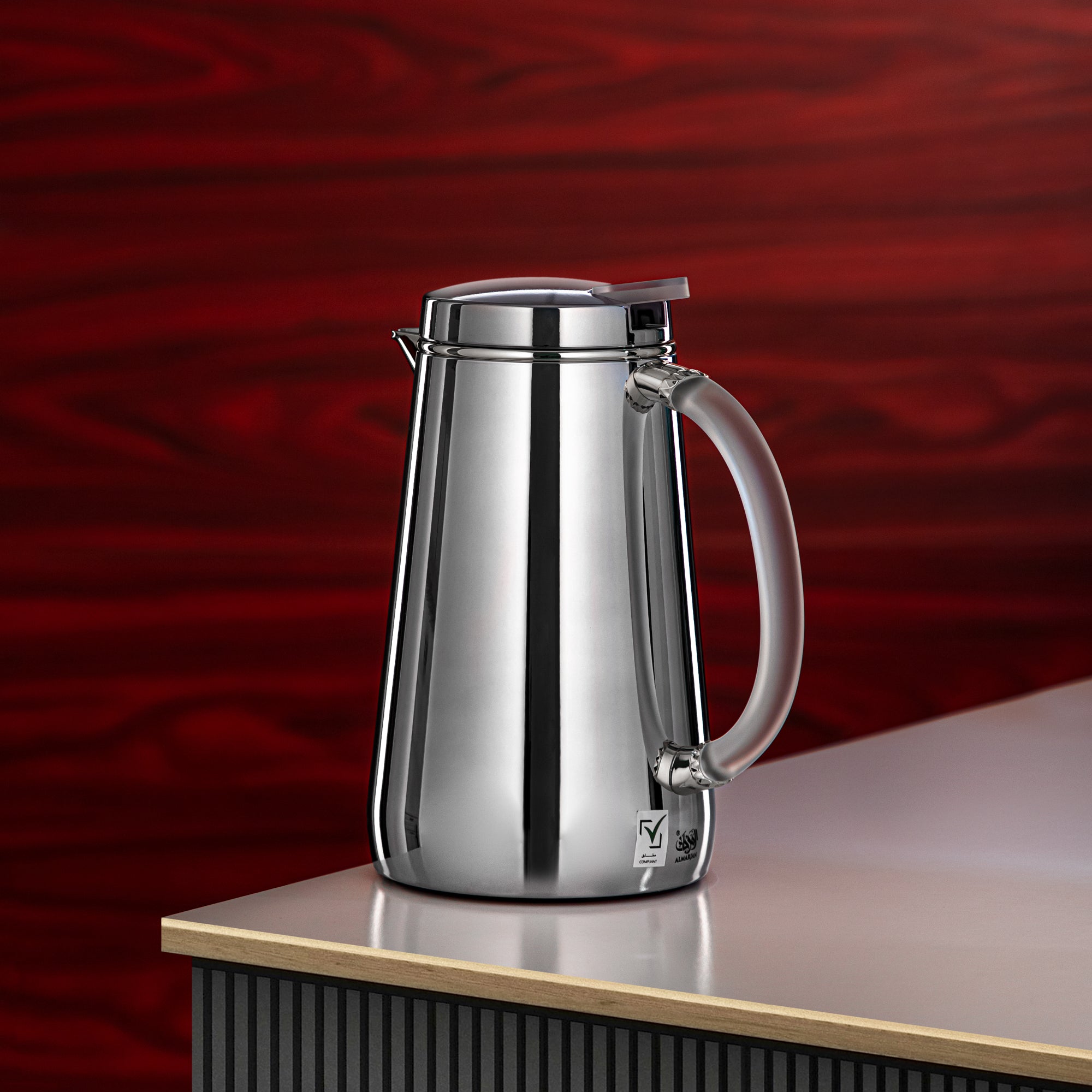 ترمس المرجان معدن 0.5 لتر فضي بمقبض فروست (VOP-500 CY15) – تقديم أنيق | رمضان و التجمعات