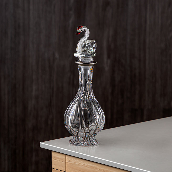 Almarjan Perfume Bottle 200ML (VR-D23-5-Silver) - Glass with Swan Knob | Swan Collection