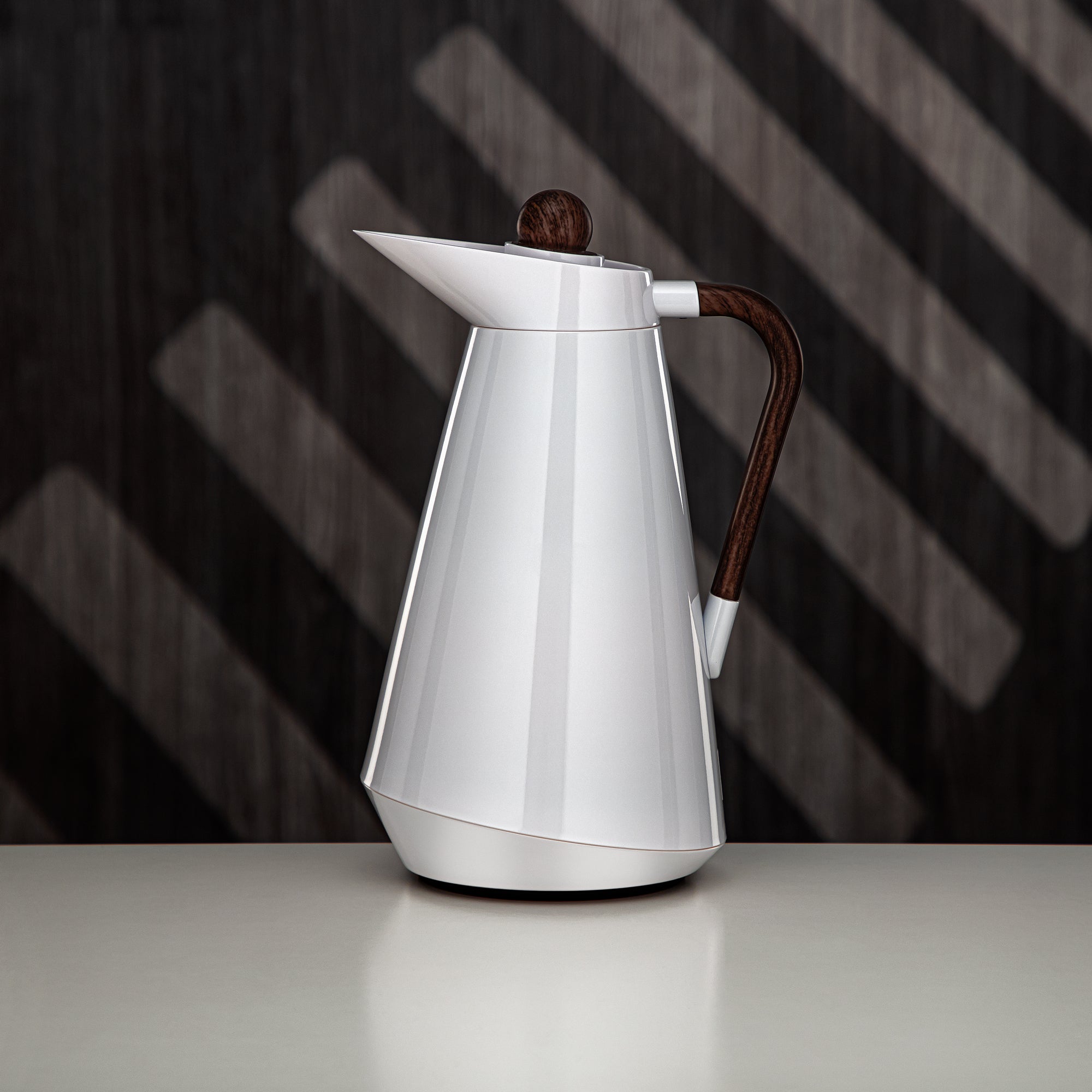 Almarjan Vacuum Flask Set Pearl White & Wood (VSP-00700/1000 Q1ZP125Y)