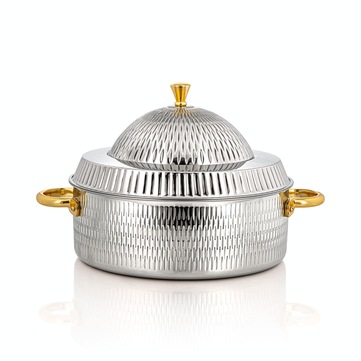 Almarjan 35 CM Stainless Steel Hot Pot Silver & Gold - MD-206 A