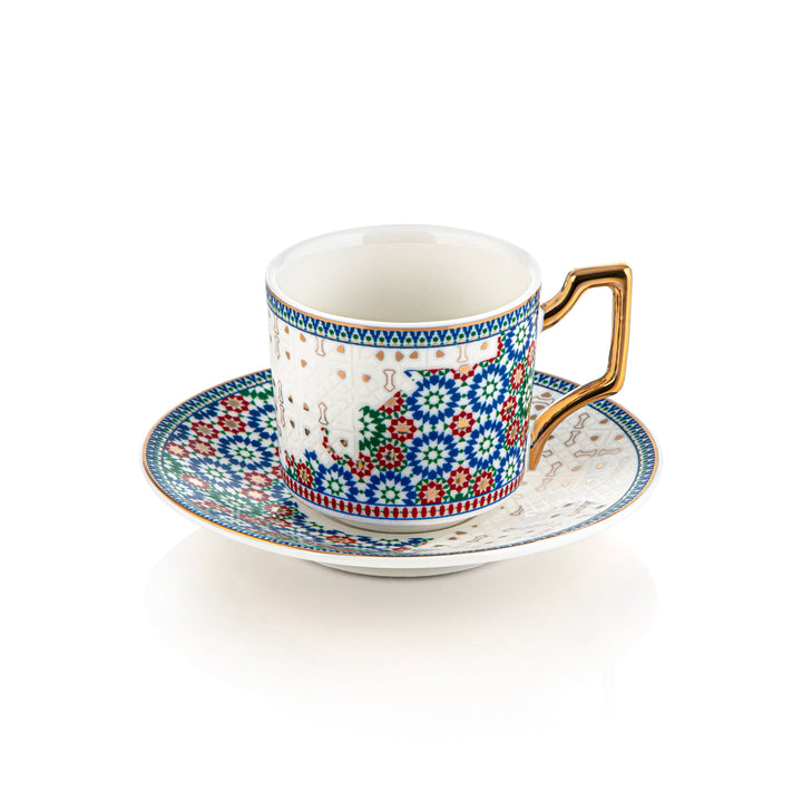 Almarjan 6 Pieces Fonon Collection Turkish Coffee Cup & Saucer - 4955