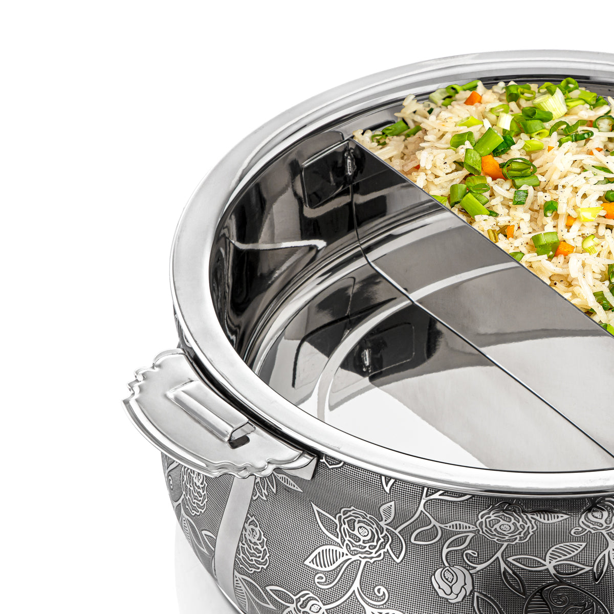 Almarjan 30 CM Boshra Collection Stainless Steel Hot Pot Silver - H23E15